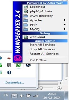 اجرای WampServer 